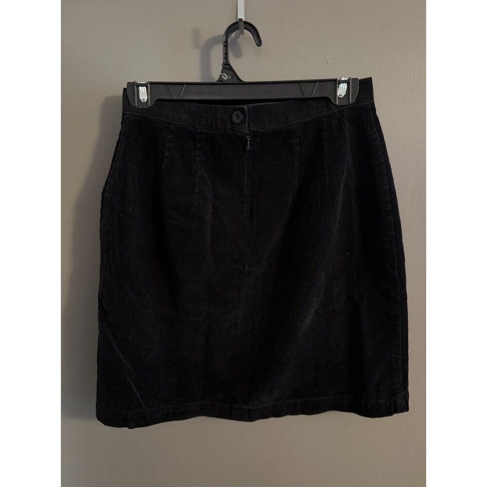 Liz Clairborne Lizsport Black Corduroy Skirt Women Size 4